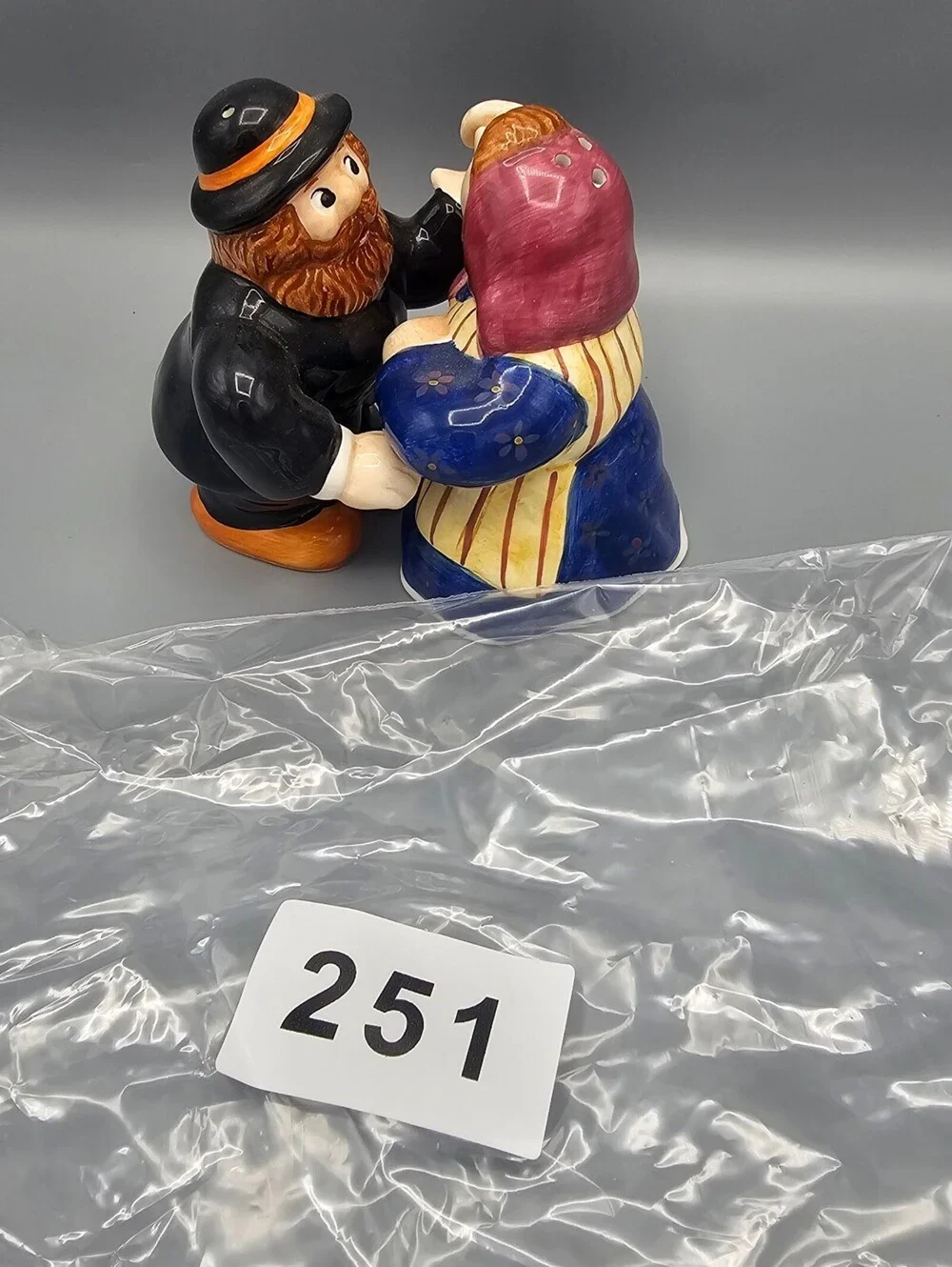 Vintage Ceramic Salt and Pepper Shakers Couple Figurines